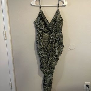 PrettyLittleThing Snake Cocktail Dress